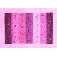thumbnail image 1 of Ahgly Company Indoor Rectangle Solid Pink Modern Area Rugs, 2' x 5', 1 of 4