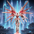 thumbnail image 3 of Gundam Assembly Model Assembly Manual Gundam Model Kit Large Class Robot Need to assemble by hand（The height is around 15-20 centimeters）Pink Freshman Freedom (Weapon+Bracket+Color Box Packaging), 3 of 5
