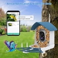 thumbnail image 2 of Bird Feeder with Camera, Smart AI Bird Breed Recognition, Birds Motion Detection with Real-Time Notice, 2K Auto Capture Bird Watching WiFi Camera, Solar-Powered Outdoor Charging Bird House,Green, 2 of 14