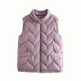 thumbnail image 3 of LSLJS Puffer Vest for Women Winter Fleece Plus Size Stand up Collar Vest Jackets Warm Casual Solid Color Outwear Coats with Pockets, 3XL-5XL, 3 of 4