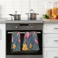 thumbnail image 4 of Yayeee 2 Pack Hand Towels for Bathroom 100% Cotton 16" x 28" Kitchen Towel, Yellow Floral Flamingo, 4 of 7