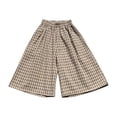 thumbnail image 3 of Zanarzt Girls Pants Toddler Kids Summer Cotton Linen Pants Boys Girls Casual Plaid Long Pant Beach Pants 3-4 Years,Coffee, 3 of 7