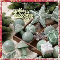 thumbnail image 2 of Nuevas bolas de Navidad pintadas a mano de color champán verde, adornos colgantes para fiestas navideñas, adornos para el hogar, arreglos de escena, 2 of 5
