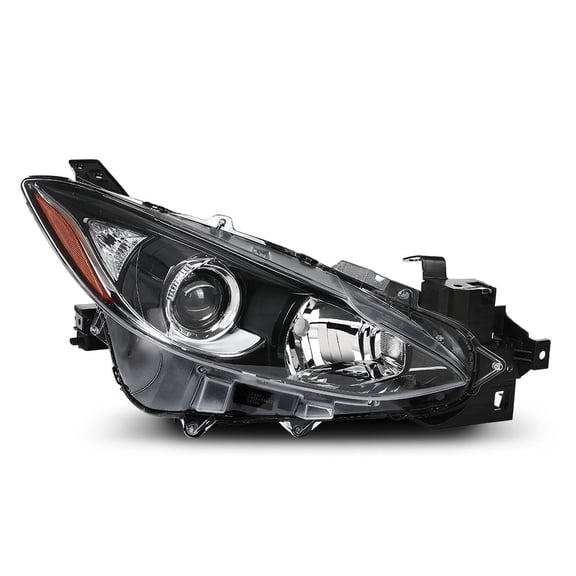 Headlight Right Passenger Side Fit For 2014-2016 Mazda 3 Clear Lens Black Housing Amber Reflector