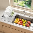 thumbnail image 3 of Over The Sink Dish Drying Rack, Collapsible 3 Tier Dish Racks for Kitchen Counter, Stainless Steel Large Capacity Space-Saving Sink Shelf Organizer with Utensil Holder and Drainboard (Upgraded), 3 of 3