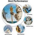 Funny Cat Shower Curtain, Fun Cat Riding Shark Shower Curtain Liner ...