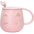 thumbnail image 1 of Cat on Mug, Ceramic, 13 oz Dishwasher & Microwave Safe, Pink, 1 of 5