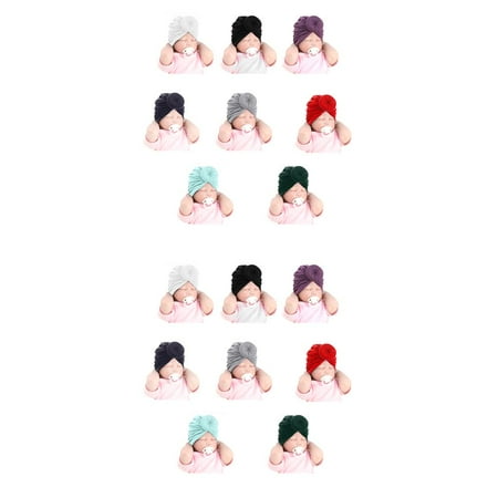 

2pcs 1-2 Years Old Baby Toddler Cotton Turban Hat Toddler Girl Boys Knotted Hat Donut Turban Bow Cap