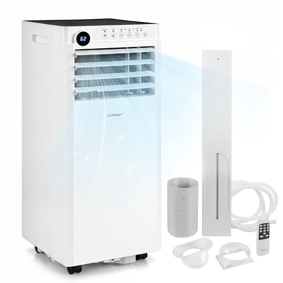 Costway 8000 BTU Portable Air Conditioner, 4-in-1 Portable AC Unit with Dehumidifier, Fan