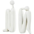 thumbnail image 5 of DecMode 4" People White Polystone Bookends (Set of 2), 5 of 7