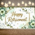 thumbnail image 5 of Gold Border Happy Retirement Banner Green Floral Retirement Party Banner Blue Gold Confetti Watercolor Celebration Banner for Retirement Party Indoor Event Photo Shoot, 5 of 9