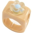 thumbnail image 1 of Women Ring Resin Chunky Flower Fashion Finger Ring Stackable Ring Knuckle Ring, 1 of 10