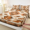 thumbnail image 3 of Homewish Hippie Boho Aztec Twin Sheet Sets, Vintage Western Abstract Twin Fitted Sheet, Rustic Farmhouse Flat Sheet, Breathable Home Decor, 3pcs, 3 of 7