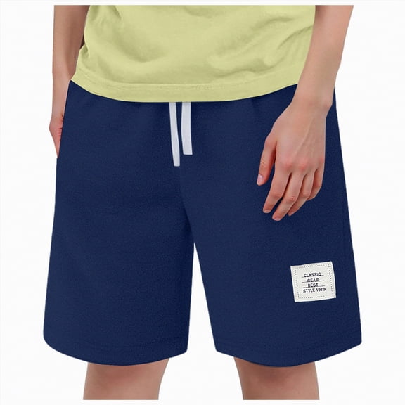 Gubotare Cargo Shorts Kids Boys Cargo Shorts Large Pocket Soft Drawstring Cotton Daily Casual School Bottoms Elastic Waist 5t 6t (Navy,5-6 Years)