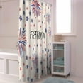 thumbnail image 3 of 4th of July Shower Curtain Star Fireworks Memorial Patriotic Shower Curtains for Bathroom Decor Independence Day Patriotic Liberty Blue Red Bath Curtains Sets Waterproof Small Stall 36" x 72", 3 of 6