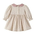 thumbnail image 6 of AJZIOJIRO Newborn Girls Floral Dress Long Sleeve with Cute Hairband for Little Girls Summer Casual Party Dress Outfits for Baby Girls, 6 of 7