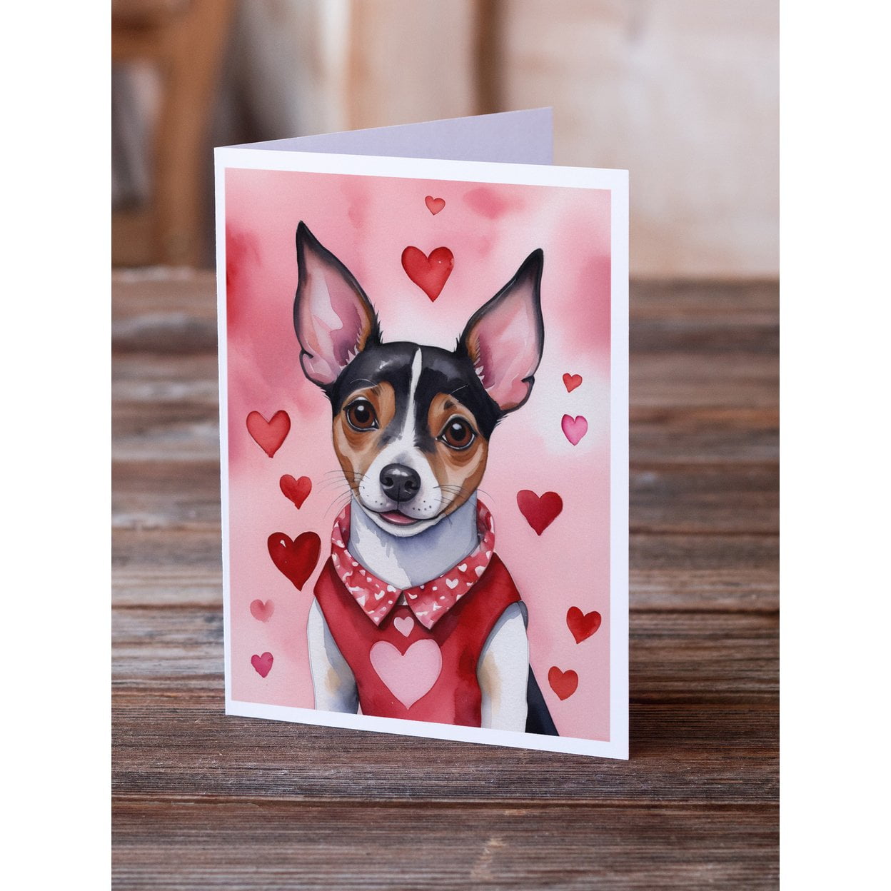 Rat Terrier My Valentine Greeting Cards Pack of 8 7 in x 5 in