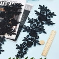 thumbnail image 3 of Polyester Embroidery Lace Appliques Ornament Accessories for Cheongsam Dress Flower Black 360x145x1mm, 3 of 6