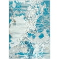 thumbnail image 3 of Cydiria Contemporary Abstract And Traditional Floral Faux Wool Area Rug, 5' x 8', Blue, 3 of 8