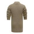 thumbnail image 5 of Men's Cable Knit Long Cardigan Button Front Shawl Collar Sweater Coat, 5 of 6