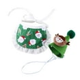 thumbnail image 4 of Conjunto de gorro y babero Salvador Navidad para perros y gatos pequeños Verde, 4 of 10