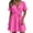 Hot Pink, variant on Linen Summer Dresses for Women Trendy Wrap V Neck Tie Front Mini Dress Comfy Loose Short Sleeve Beach Dresses Going Out Clothing Black XL