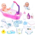 thumbnail image 1 of Set de muñecas DeaO Bath Time de 33 cm con spray de ducha y accesorios, 1 of 6