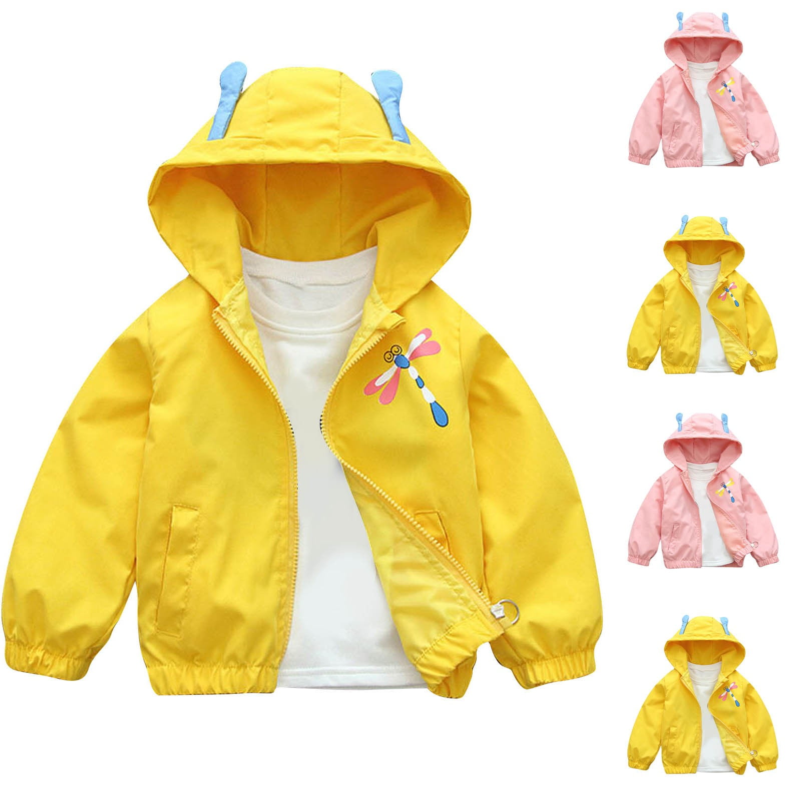 Zwiiyzr 2025 3-12Y Girls Windbreaker Jacket Cartoon Spring
