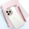 thumbnail image 6 of for iPhone 14 Pro Max Case Sparkly Diamond Crystal Metal Bling Camera Lens Cover Back Clear & Matte Bumper Silicone Shockproof Protective Case + Screen Protector for Girls and Women -Pink, 6 of 6
