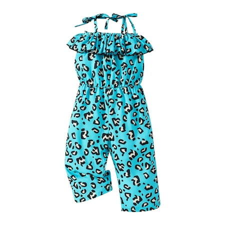 

Toddler Boys Girls Sleeveless Summer New Children Pants Trendy Leopard Printed Spaghetti Strap Pants Newborn Infant Child Clothing Streetwear Kids Dailywear Outwear
