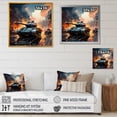 thumbnail image 4 of Designart "Tank Military Warfare II" Abstract Framed Wall Art - Orange Abstract Fractal Bedroom Framed Canvas Wall Art, 4 of 6