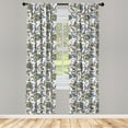 thumbnail image 4 of Ambesonne Tropical Window Curtains, Flowers Monstera Exotic, Each 28" W x 63" L, Sage Green and Grey Pink, 4 of 4