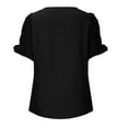 thumbnail image 5 of Women's Summer Chiffon Tops Shirts V Neck Dressy Casual Comfy T Shirts Short Sleeve Solid Tunic Blouses Pullover, 5 of 6