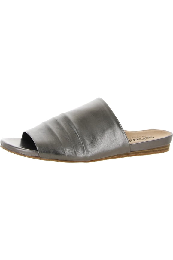 Womens Camano Leather Slip On Slide Sandals