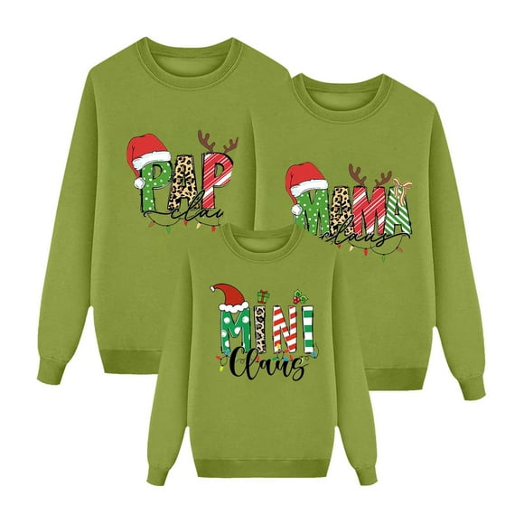 AWZXDE Christmas Pajamas Pyjamas pour Maman de Famille Chandails à Imprimés de Noël Amusants pour la Famille Chandail à Manches Longues de Noël Mignon pour Enfants Maman Papa Tenue Assortie pour Fête de Festival Tout-Petit, 3-4 Ans