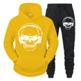 thumbnail image 3 of Chándal informal para hombre, divertido traje deportivo con capucha de manga larga con estampado de calavera de DJ y música, sudaderas y pantalones de otoño, conjuntos de dos piezas de moda, 3 of 5