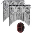 thumbnail image 1 of 2 uds. Cortina de ventana de calavera de encaje de Halloween-cortina de puerta con borla negra para decoraciones de fiesta en casa de Halloween TUNC Sencillez, 1 of 5