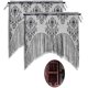 thumbnail image 1 of 2 uds. Cortina de ventana de calavera de encaje de Halloween-cortina de puerta con borla negra para decoraciones de fiesta en casa de Halloween TUNC Sencillez, 1 of 5