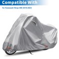 thumbnail image 2 of Cubierta de motocicleta a prueba de agua Unique Bargains 210D-PU Gris para Kawasaki Ninja 400 2018-2023, 2 of 7