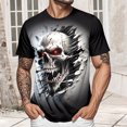 thumbnail image 5 of adaychics Mens Skull T Shirts Crew Neck Horror T-Shirt Novelty Short Sleeve Summer Tops for Daily Wear Holiday Party, 5 of 6