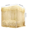 thumbnail image 6 of Luxury PrincessThree Side Openings Post Bed Curtain Canopy Netting Mosquito Net Bedding (L), 6 of 8