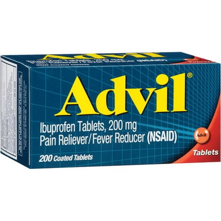 (2 pack) Advil® Pain Reliever/Fever Reducer (Ibuprofen) 200mg Tablets 200 ct Box, 200