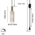 thumbnail image 3 of FSLiving Metal Pendant Light with 15ft Plug-in UL On/Off Dimmer Switch Cord Industrial White Cage Shade Retro Minimalist Lamp for Garage Restaurant Easy to Install,Bulb Sold Separately - 1 Light, 3 of 8