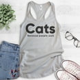 thumbnail image 2 of Cats Because People Suck Tank Top, Ladies Racerback Tank Top, Cat Tank, Kitten Tank, Cat Lover Tank, Silver Gray, Medium, 2 of 3