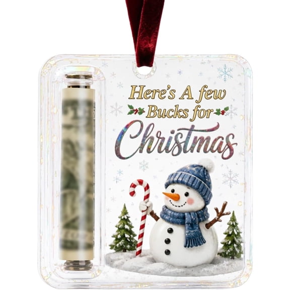 Christmas Cash Gift Holder Ornament, Crystal-Clear Money Holders for Cash