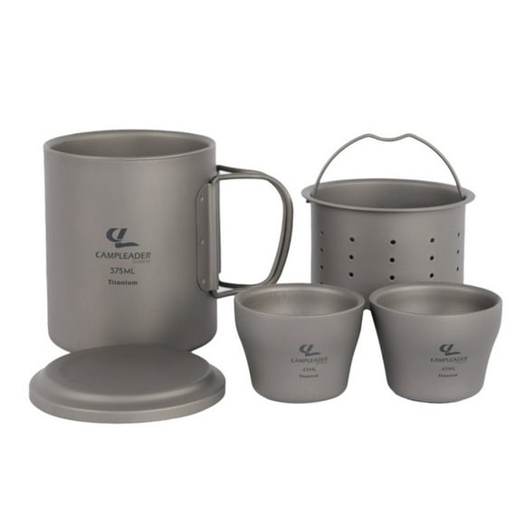 Titanium Tea Cup Set 375ml Tea Cup Mug and 2pcs