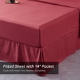 thumbnail image 4 of HAOK Queen Bed in a Bag Set 8 Piece-Pinch Pleat Down Alternative Comforter Set,Burgundy, 4 of 6