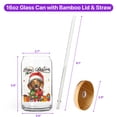 thumbnail image 5 of Merry Christmas Santa Dachshund Scarf Twinkling Lights Xmas Holiday 16oz Glass Cup Mug Wiener Dog Lover Gifts Idea Glass Can with Bamboo Lid and Straw - 00022, 5 of 5