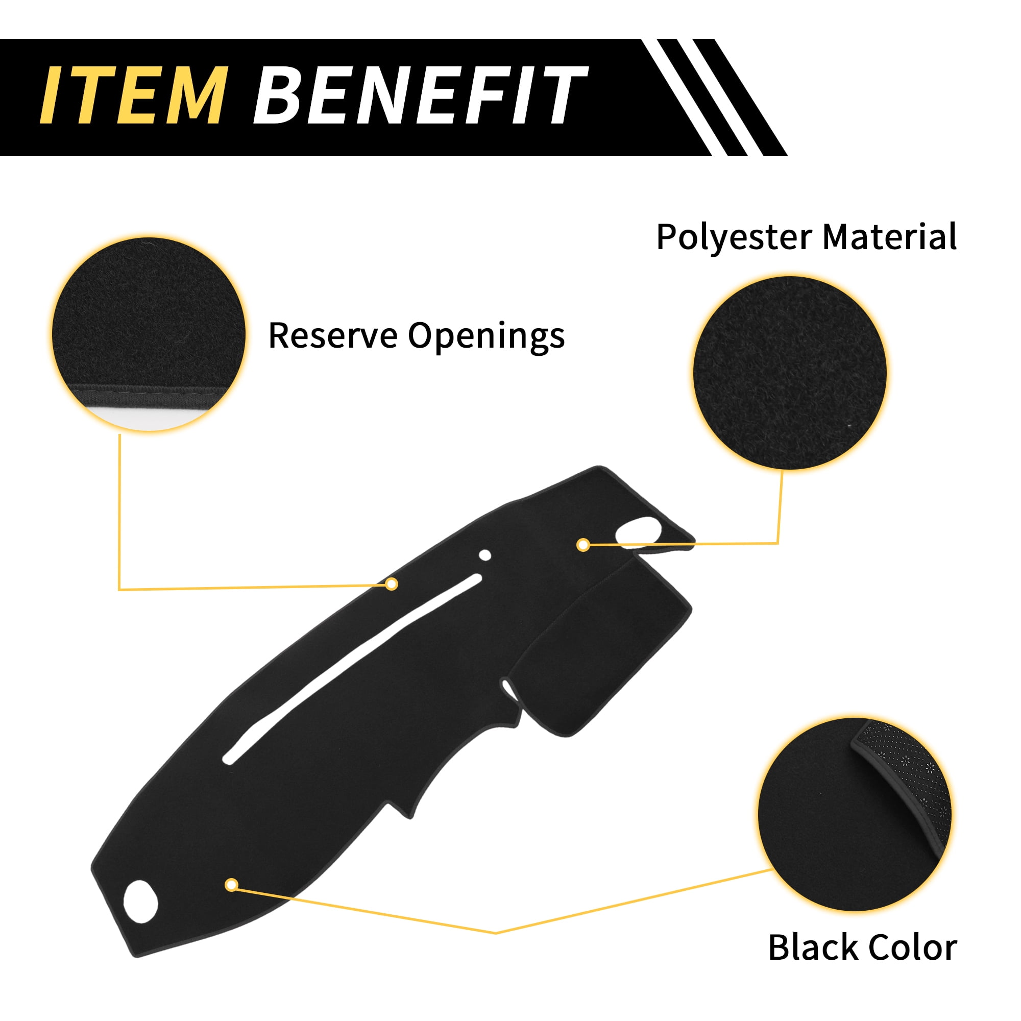 Unique Bargains Dash Cover for Ford for Ranger 1995-2011 Dash Board Mat Non-Slip Dash Cover Mat Pad Polyester Center Console Dashboard Cover Pad Carpet Black