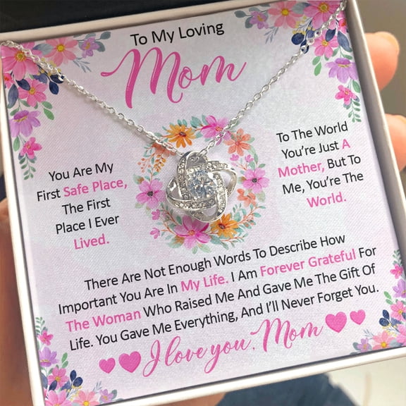 To My Mom Mothers Day Jewelry Necklace Mom Necklace, A Meaningful Necklace Perfect For Anniversaries, Birthdays, Valentine V7403, White Love Knot Necklace